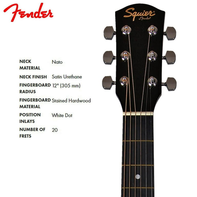 Fender SQ Guitare Electro-Acoustique – SA-105CE – Sunburst