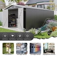 thumbnail image 5 of Campcraft Outdoor Storage Shed 10×14 FT with 3 Lockable Doors,Durable Garden Shed with 4 Vents for Backyard, Patio, Tool Storage,Dark Grey, 5 of 21
