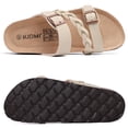 thumbnail image 4 of Litfun Women's Cork Footbed Sandals with Arch Support Slip-on Slide Sandals with Adjustable Buckles, Stone, 4 of 8