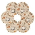 thumbnail image 7 of Yayeee 6 PCS Drink Coasters with Holder Set Woven Absorbent Round Tabletop Hot Pad, Fall Coffee, 7 of 7