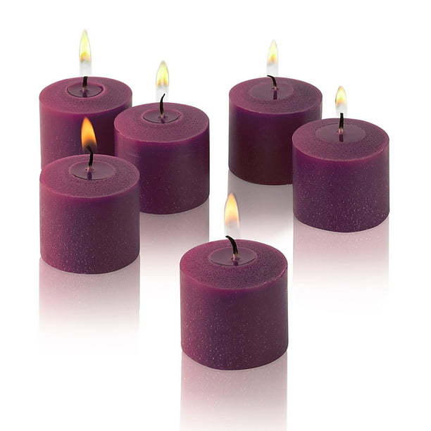 Purple Unscented Votive Candles Set of 12 Burn 10 Hours