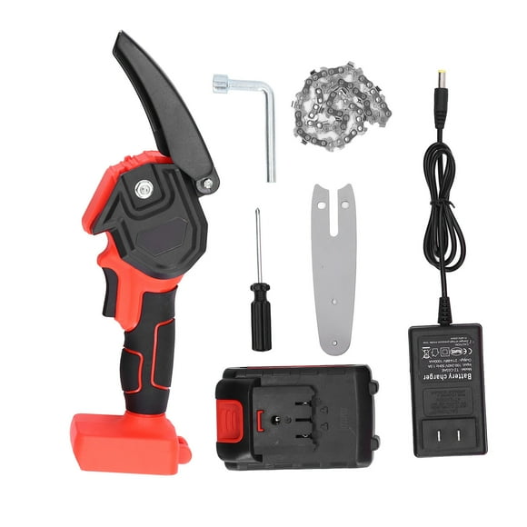 4in 21V 2000MAH Mini Chainsaw Rechargeable Cordless Electric Chainsaw Wood Cutting Pruning Chain Saw US Plug 100‑240V