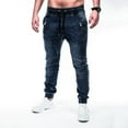 thumbnail image 4 of WEAIXIMIUNG Men Pants Slim Fit Work Mens Fashion Casual Pants Straight Pocket Drawstring Waist Solid Color Slim Toe Jeans, 4 of 9