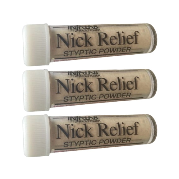 Infalab Magic Touch Nick Relief Styptic Powder 2.5g of Quick-Acting Comfort for Minor Nicks and Cuts (3 Vials)