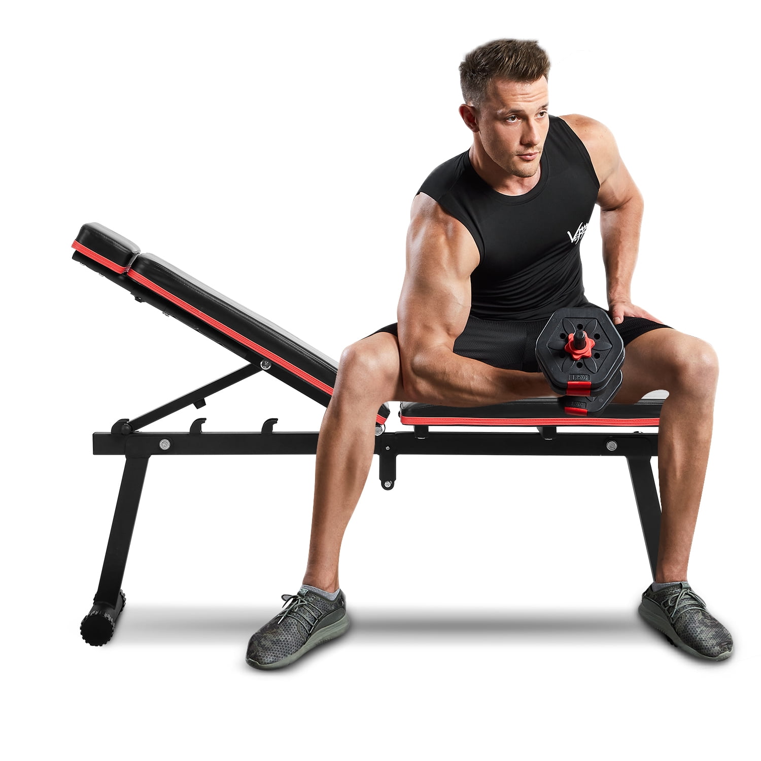 Foldable Exercise Bench for Strength Training Exercise Workout Bench for Full Body Workout Adjustable Weight Bench Multi-Purpose Foldable Bench Folding Dumbbells Bench 300lbs 
