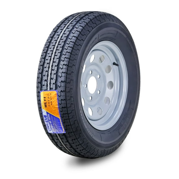 WINDA Trailer Tire Wheel Assembly ST205/75R14 8-Ply D 105L 5 Lug on 4.5" PCD Silver Mod Rim