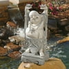 Design Toscano Jolly Hotei Laughing Buddha Asian Decor Garden Statue, 25 Inch, Polyresin, Two Tone Stone