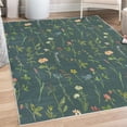 thumbnail image 1 of Floral Decorative Rug, Spring Season Themed Watercolors Painting of Herbs Flowers Botany Garden Art, Quality Carpet for Bedroom Dorm and Living Room, 6 Sizes, Teal Champagne, by Ambesonne, 1 of 4