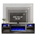 thumbnail image 4 of Hommow 70'' Fireplace TV Stand with 36'' Electric Fireplace, Entertainment Center with 16 Color Led Lights, TV Console for TVs up to 80'' for Living Room, Black, 4 of 7