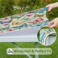 thumbnail image 6 of Colorful Butterfly Flower Leaf Light Pattern Square Fitted Tablecloth with Elastic Edge,Square Table Cover,Washable Elastic Table Cover for Home Kitchen Party Decor 36"x36", 6 of 6