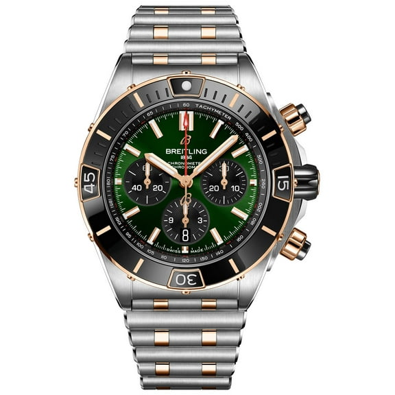 Breitling Super Chronomat B01 44 Green Chronograph Dial Steel Men's Watch UB0136251L1U1