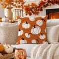 thumbnail image 4 of Fall Pumpkin Pillow Covers, Thanksgiving Decorative Pillow Case with Hidden Zipper Polyester Fabric, Autumn Harvest Home Decor for Sofa Couch Bed Bedroom, 17.7 x 17.7 Inch, 4 of 7