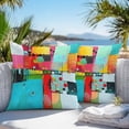 thumbnail image 4 of Outdoor Pillow Cover Abstract Blue Orange Set of 2 Waterproof Throw Pillowcases Painting Graffiti Decorative Patio Furniture Pillows for Couch Garden Indoor & Outdoor Use, 4 of 9