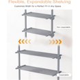 thumbnail image 3 of 5-Tier Metal Storage Shelves Organizer, Adjustable Width and Height, Shelving Units and Storage with Tension Mount, Versatile for Kitchen Shelves, Closet Shelves, Laundry Room Shelves, Grey, 3 of 7
