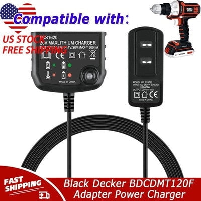 20V Lithium Battery Charger LCS1620 Compatible with Black Decker BDCDMT120F BDCDMT120IA BDCF