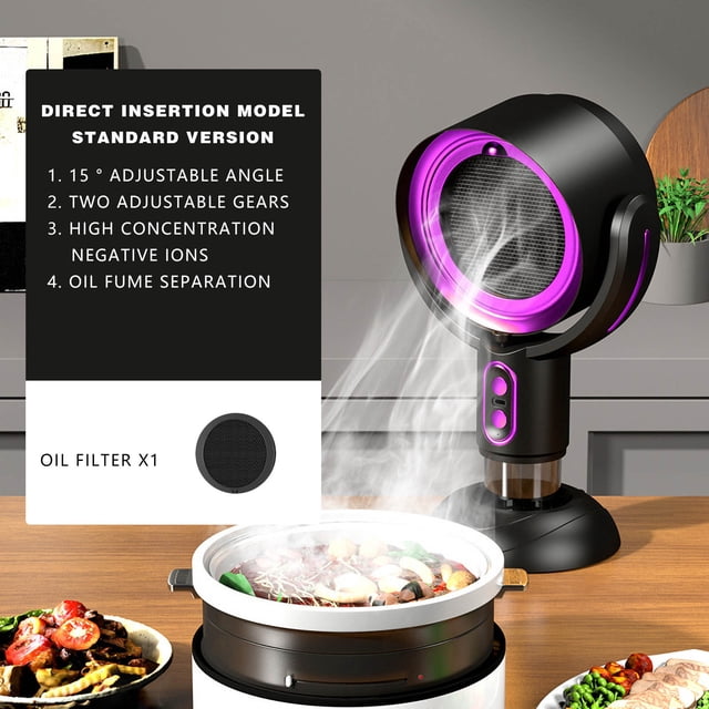 Desktop Range Hood Portable High Suction Non Perforated Hot Pot Barbecue Camping Home Hanging