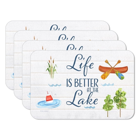 CounterArt "Lake Living" 4-Pack Reversible Plastic Tabletop Placemats