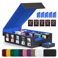 thumbnail image 1 of Trading Card Storage Box with Commander Display , 5-Row Deck Case with Removable Lid; 3900+ Card Deck Box for MTG TCG Sports Card, 5 Toploaders, 5 Stoppers, 48 Dividers,1 Dice, 1 of 6