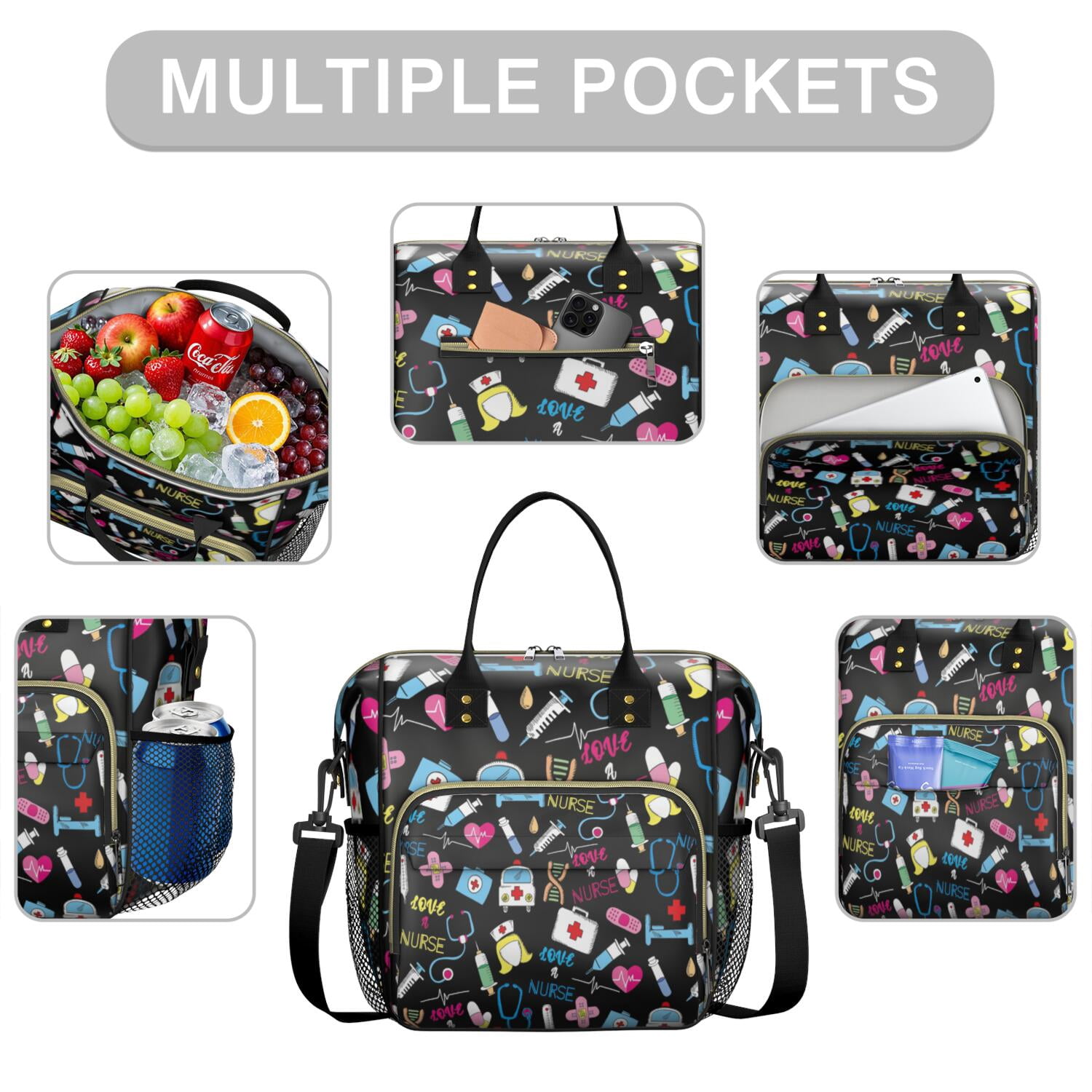 Nurse Life Insulated Lunch Bag - Waterproof Thermal Tote for Future Nurses, Funny & Stylish Leakproof Food Storage Bag with Four-Layer Insulation (Multi-Pocket, Easy-to-Clean)