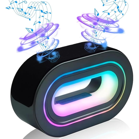 Altavoz Bluetooth portátil, 5.3 Bluetooth conexión Estable 6-8 Horas de batería de Larga duración con luz LED de Sonido, Sonido Envolvente estéreo Adecuado para Picnic reunión Familiar
