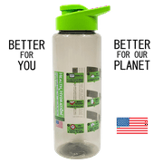Health & Hydration Sustainable 32oz Water Bottle with Daily Hydration Guide (1 gal/day), Made in the USA with Recycled Material