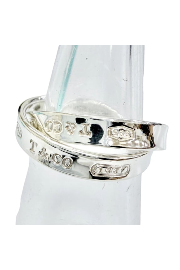 Pre-Owned TIFFANY & Co. Tiffany 1837 Interlocking Circle Ring, 925 Sterling Silver, Purchased...