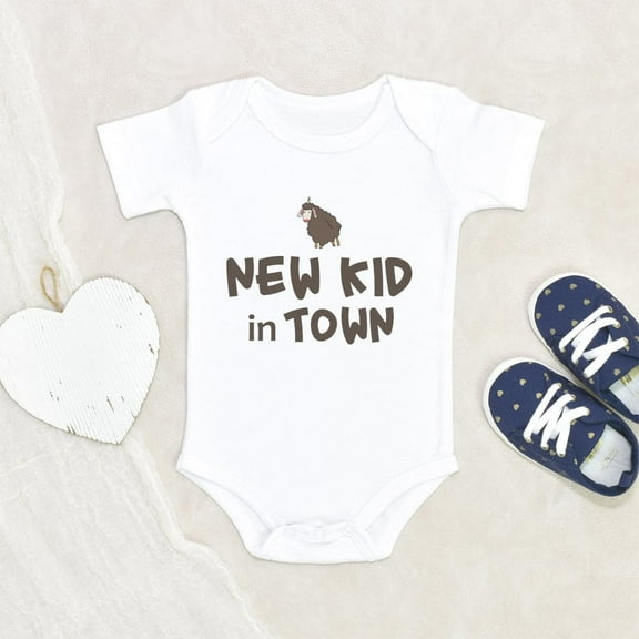 Baby Shower Gift Animal Themed Baby Onesie New Kid In Town Animal Themed Baby Onesie Unique Baby Onesie Cute Baby Onesie