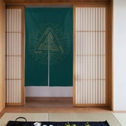 XMXT Japanese Noren Doorway Room Divider Curtain,Illuminated Eye Symbol Restaurant Closet Door Entrance Kitchen Curtains, 34 x 56 inches