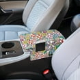 thumbnail image 3 of Renewold Hippie Flower Car Center Console Cover Comfortable Armrest Seat Box Pad with Organizer Pockets Anti-scratch Arm Rest Pad Suitable for Most Cars, Vehicles, SUVs, 3 of 9