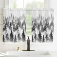 thumbnail image 3 of Black Forest Silhouette Kitchen Curtains 54 Inches Long, Abstract Trees Botanical Rod Pocket Window Curtains Panels for Bedroom/Bathroom/Nursery, Light Filtering Treatment Curtains Drapes 42"x54", 3 of 5