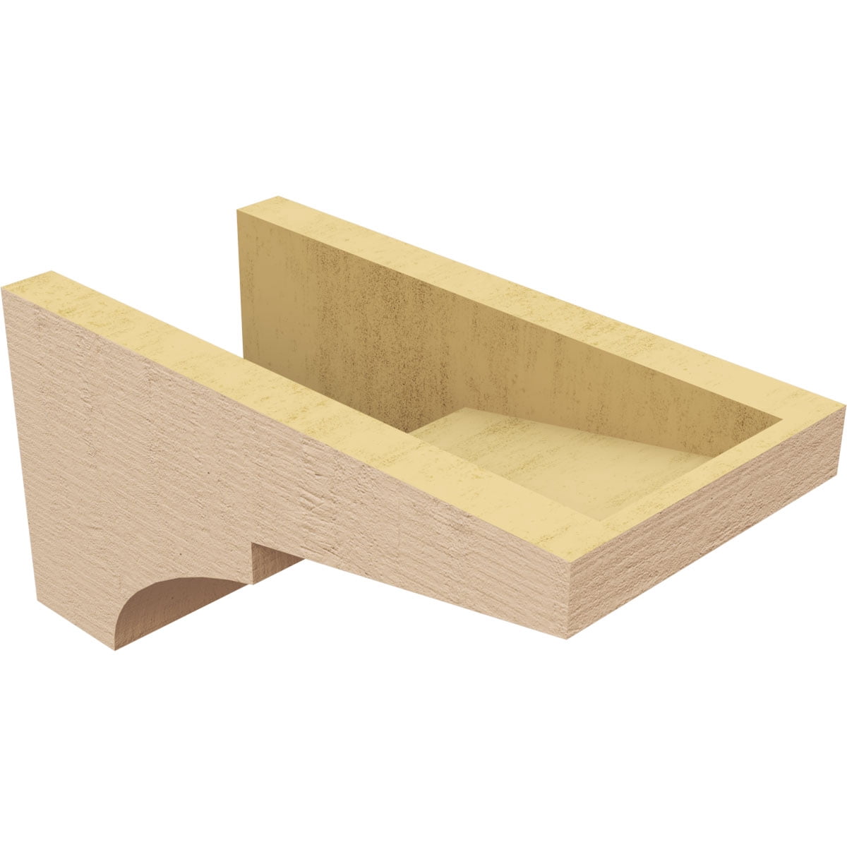 6"W x 12"D x 6"H Wide Monterey Rough Cedar Woodgrain TimberThane Corbel, Primed Tan