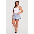 thumbnail image 2 of Women's Plus Size Almost Famous Raw Hem Denim Mini Skirt, 2 of 4