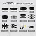 thumbnail image 2 of BECIGAR 21PCS ceramic cookware set,Nonstick ceramic pan, Removable Handle pots and pans set, Stackable Pan Set, Ceramic Nonstick Pan Pots and Pans Set Non Stick(Black), 2 of 8