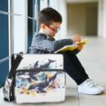 thumbnail image 6 of Haosy 3 Ring Zipper Binder with Shoulder Strap Waterproof Trapper Keeper 2 Inch D-Ring 500 Sheets Capacity, Watercolor Killer Whales, 6 of 8