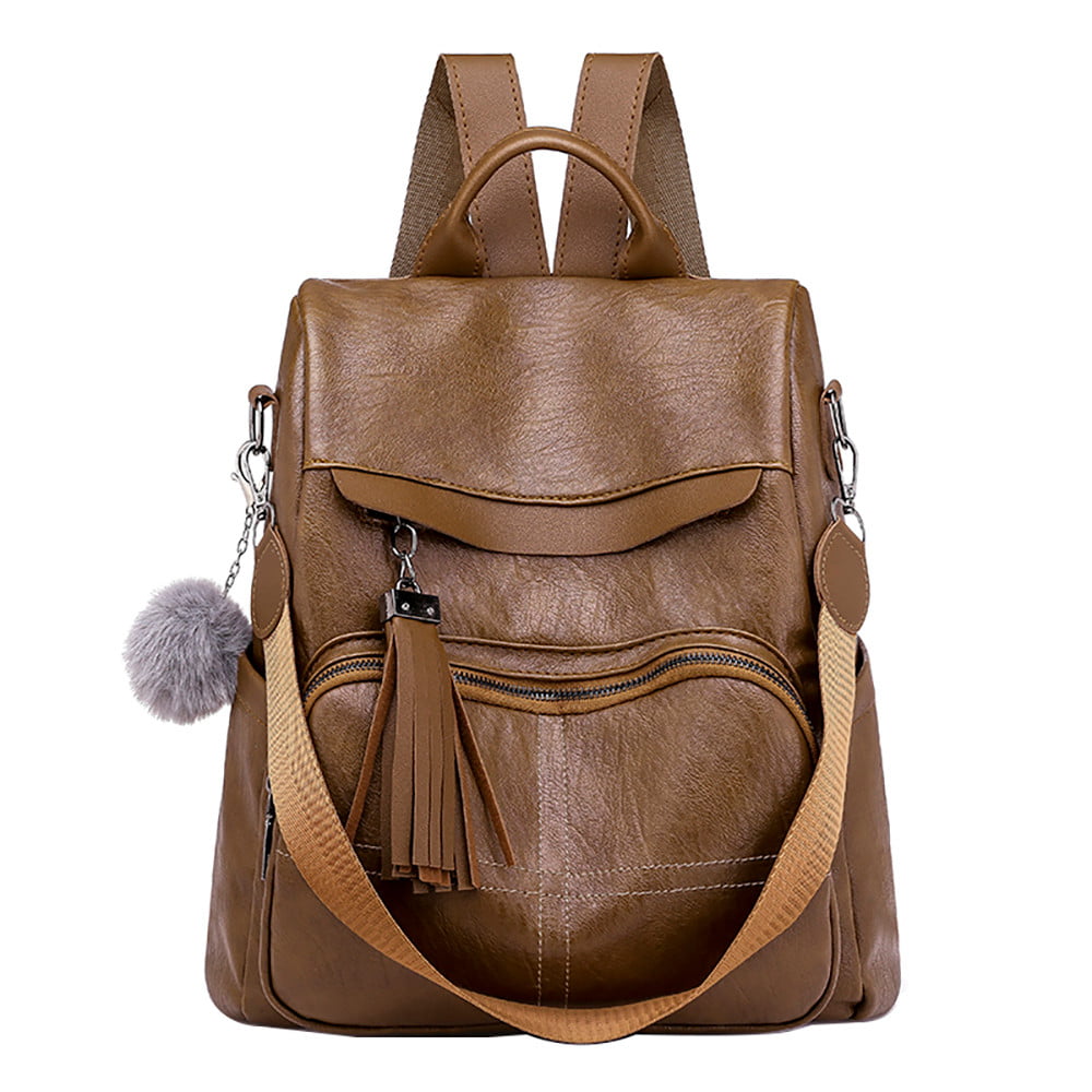Women Girls Anti-theft Backpack Tide Wild Leather Multi-function Shoulder Bag 