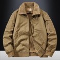 thumbnail image 2 of Men's Casual Jacket Warm Long Sleeve Stand Collar Loose Fit Outdoor Comfortable Lightweight Stylish Top Coat for Autumn Winter, 2 of 2
