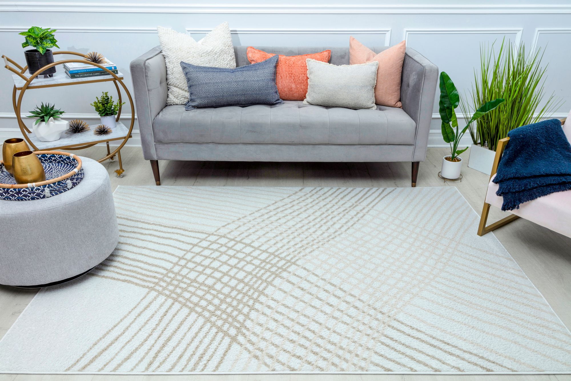 Mason Brooks Azure AZ55A Shiitake Geometric Contemporary Tan Area Rug, 8'3" X 10'0"