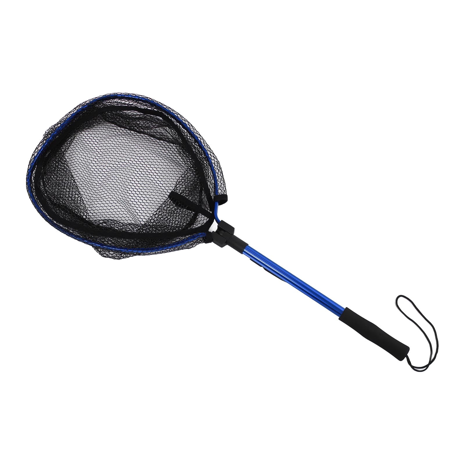 Rupoun Premium Aluminum Alloy Floating Fishing Net Fish Landing Net with Rubber Mesh Safe Catch Release Compact Foldable Portable Net 18.1 inches / 46 cm Blue Edition