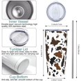 thumbnail image 5 of Cow Print Tumbler with Lid and Straw, 20 Oz Cup Stainless Steel Insulated Water Bottle Coffee Mug, Gifts for Cow Print Lover, 5 of 6