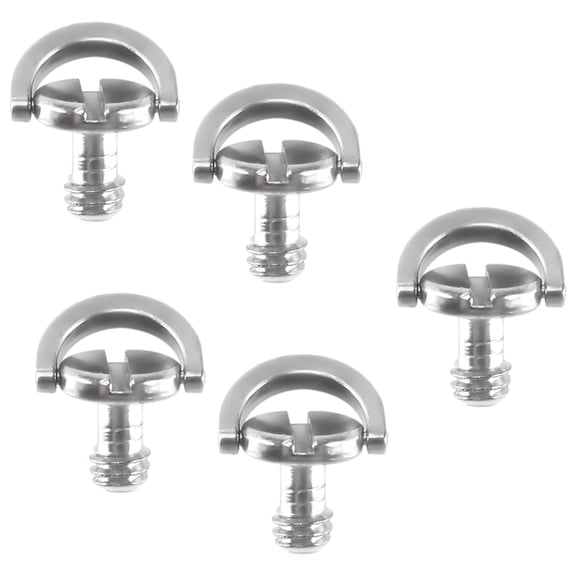 5 Pack 1/4inch Quick Release Plate Mounting Screw D-ring D Shaft QR Screw Adapter Mount for DSLR Camera Tripod Monopod QR Plate Ballhead Stabilizer