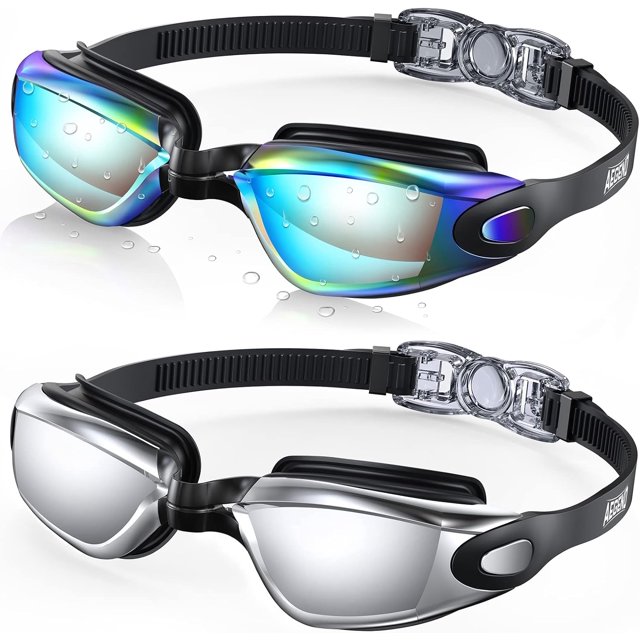 Swim Goggles, 2 Pack Swimming Goggles No Leaking Adult Men Women Youth
