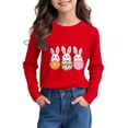 thumbnail image 2 of FAIWAD Kids Happy Easter Day Tops Cute Easter Eggs Printed Trendy Pullovers Bunny Rabbit Graphic Long Sleeve T-Shirt, 2 of 6