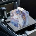 thumbnail image 7 of POLERO Fashion Tissue Box Cover with Purple Blue Marble, Leather Car Tissue Holder Waterproof Napkin Dispenser for Home Office Restaurant Desk Decor, Square 5.1x5.1x5.5'', 7 of 7