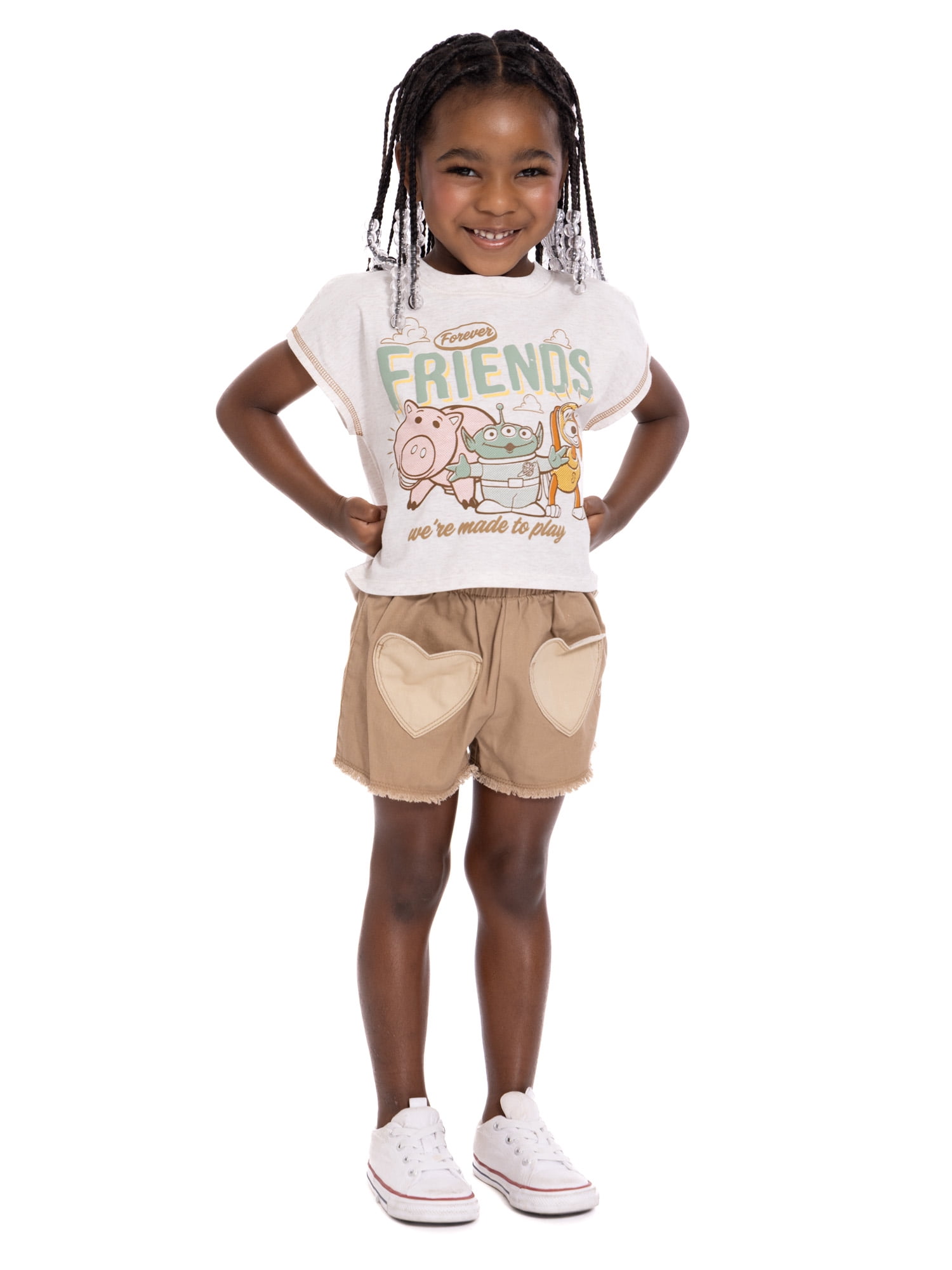 Toy Story Toddler Girls Graphic Tee and Denim Shorts Set, 2-Piece, Sizes 12M-5T