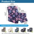 thumbnail image 3 of Renewold Plumeria Purple Blue Oversized Recliner Cover Fitted Lazy Boy Chair Cover 4 Pieces Universal Reclining Chair Cover for Standard Large Recliner with Storage Pocket, 3 of 8