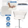 thumbnail image 2 of MIERES Backrest Hollow Bar Chair Set of 2, Adjustable Height Swivel Pub Chairs with Woven Back, Counter Height Dining Chairs with Footrest, 360° Rotating Kitchen Island Stools for Home & Bar, White, 2 of 10
