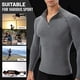 thumbnail image 4 of TFixol Camisa deportiva para hombre polar cálido elástico ceñido al cuerpo cuello alto largo, 4 of 8