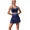 navy, variant on Attraco Women 2 Pieces Tennis Skirt High Waisted Pleated Skirt Sets Seamless Colorblock Golf Outfits Top and Skirt