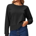 thumbnail image 3 of Horkkom Cropped Sweatshirts for Women Long Sleeve Crewneck Sweatshirts Casual Solid Color Pullover Sweatshirts S, 3 of 8