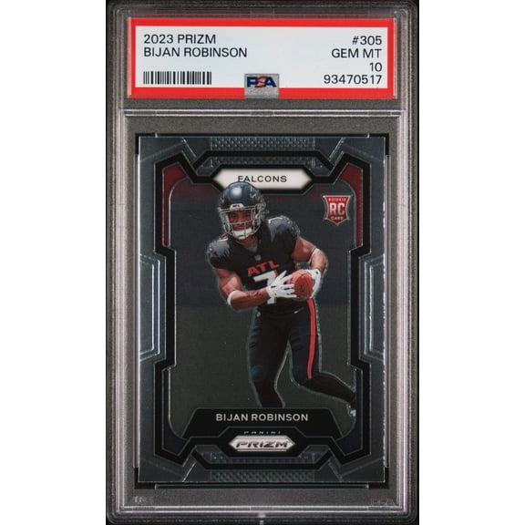 Graded 2023 Panini Prizm Bijan Robinson #305 Rookie RC Football Card PSA 10 Gem Mint